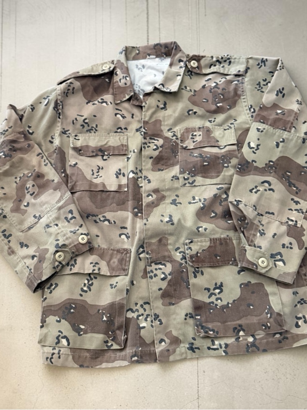 Desert camo chocolate chip pattern BDU Military jacket 90s size M